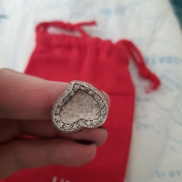 Сребърен пръстен сърце с циркони, снимка 3 - Пръстени - 36086621