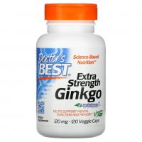 Гинко Билоба - Doctor's Best, Extra Strength Ginkgo, 120 mg, 120 Veggie Caps, снимка 1 - Хранителни добавки - 35704021