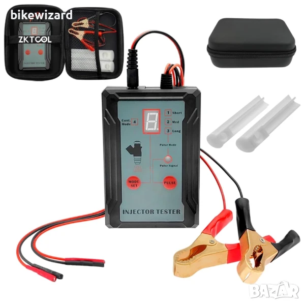 ZKTOOL Тестер за автомобилни инжектори, 2 адаптера за почистване на дюзи, 8 импулсни режима НОВО, снимка 1