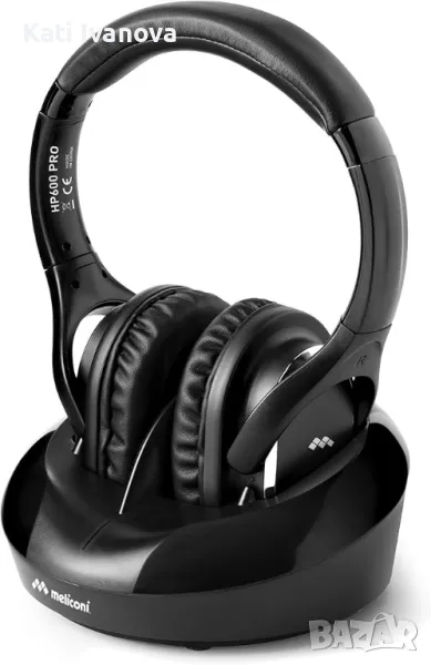Безжични слушалки Meliconi HP600 PRO със станция за зареждане до 100 метра обхват Автоматично търсен, снимка 1