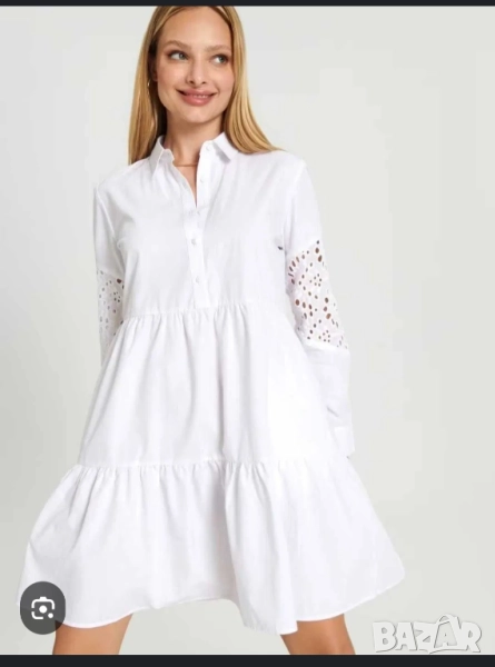 Бяла риза с дълъг ръкав , снимка 1