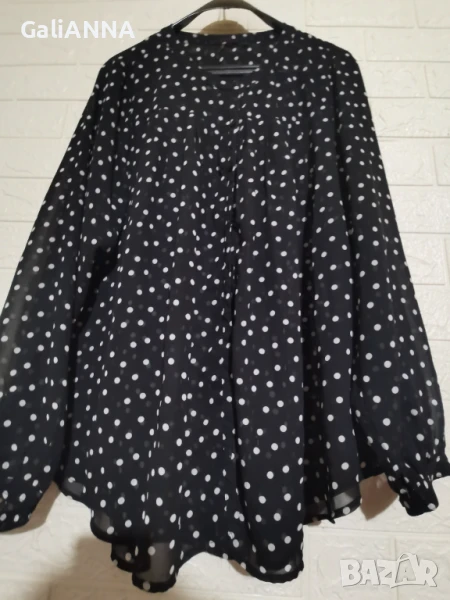 СТРАХОТНА ТУНИКА–РИЗА ЕФЕКТЕН ДЕСЕН 3XL-4XL, снимка 1