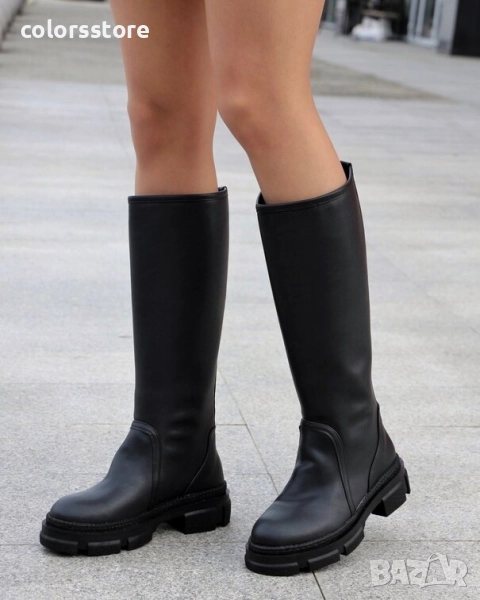 Равни ботуши - черна кожа - BMK10 , снимка 1