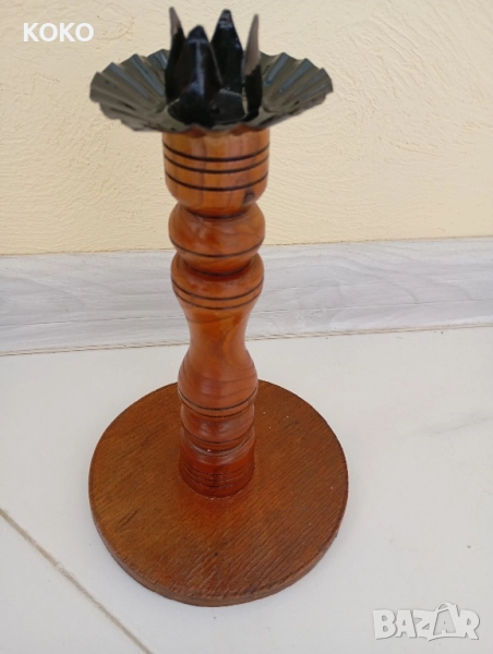 Стар Дървен Свещтник , снимка 1