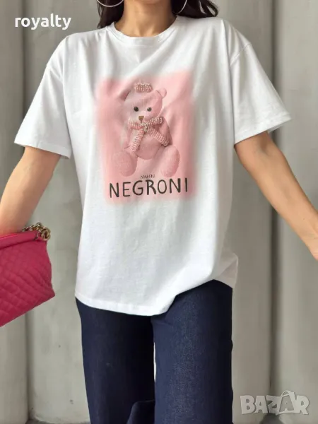 Памучни дамски тениски Два цвята , снимка 1