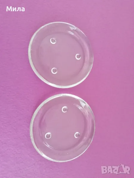 3 стъклени подложки за чаши с диаметър 11 см., снимка 1
