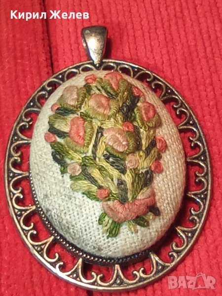 БРОДИРАНА ПОСРЕБРЕНА СТАРА БРОШКА за КОЛЕКЦИЯ 10021, снимка 1