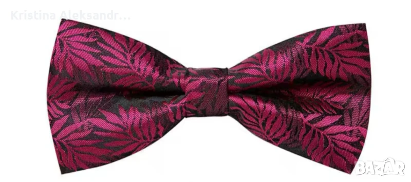 НОВО Папионка от 100% коприна с копчета за ръкавели, снимка 1