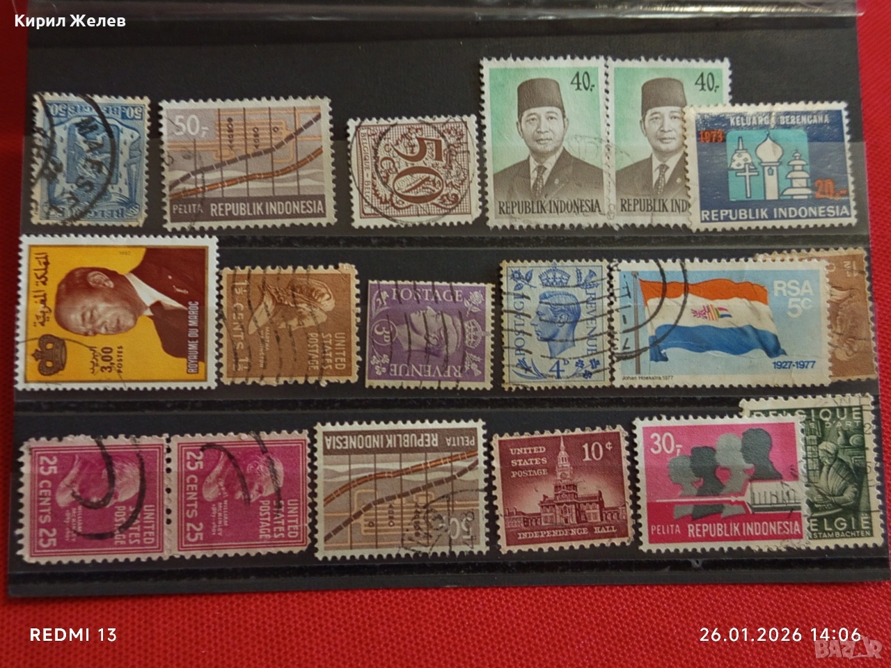 Стари пощенски марки от цял свят смесени МАРИКО, АМЕРИКА, ИНДОНЕЗИЯ за КОЛЕКЦИЯ 52011, снимка 1