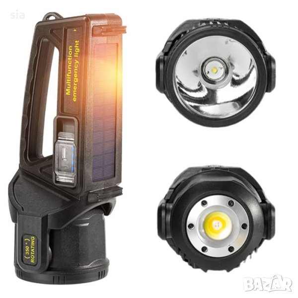 Фенер със соларен панел, Led, снимка 1