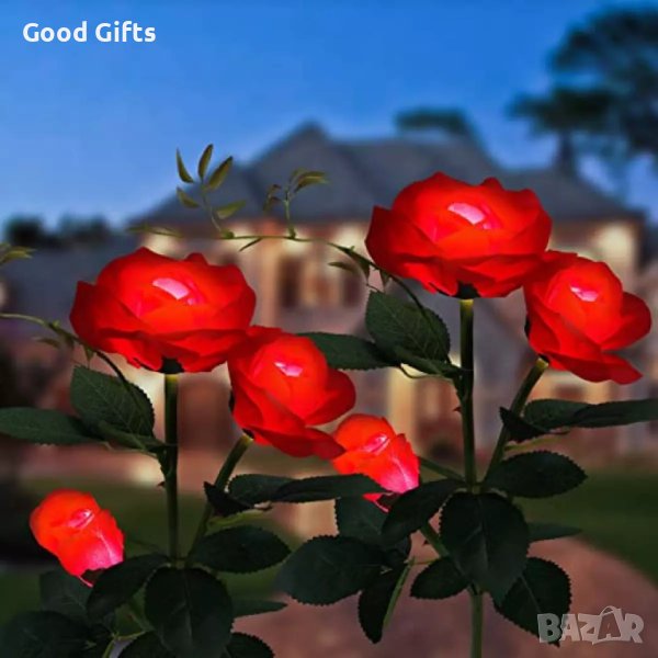 1 + 1 ОФЕРТА Градинска соларна лампа Роза, снимка 1