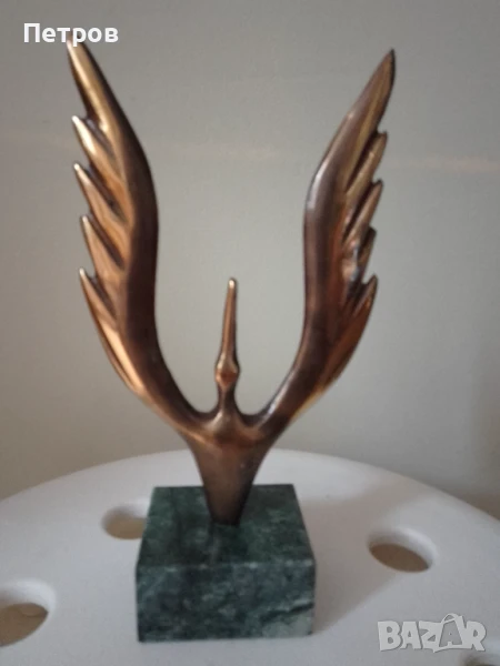 скулптура феникс бронз 19.5/10 см, снимка 1