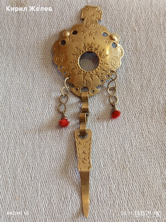 ВИНТИДЖ ФОЛКЛОРЕН СТИЛ БРОШКА ЧАСТ от ТРАДИЦИОННО ОБЛЕКЛО 52180, снимка 1