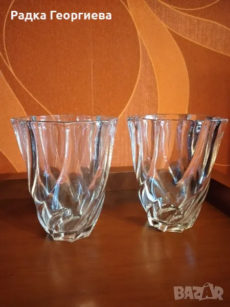 Чифт френски стъклени вази, снимка 1