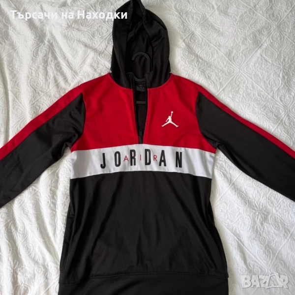 Оригинален дамски или детски суичър Jordan Air XL red & black, снимка 1