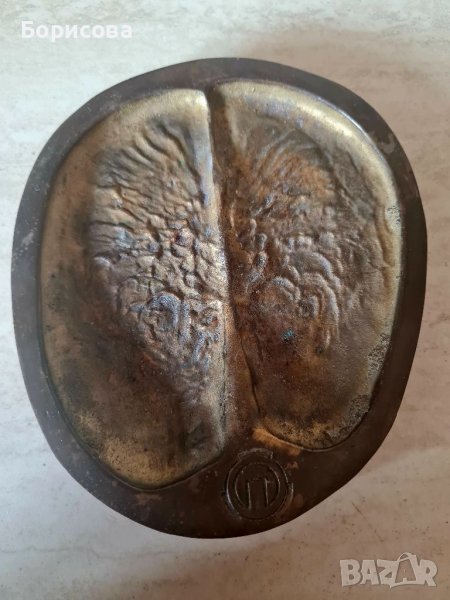 Медна декоративна чиния/плато, снимка 1