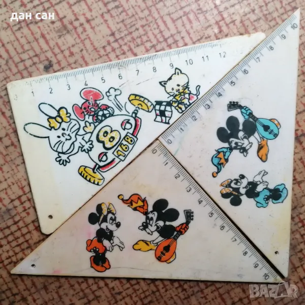 лот ретро детски триъгълници Мики Маус , снимка 1