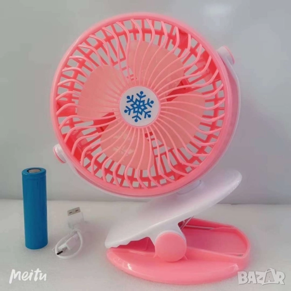 Вентилатор с USB захранване и щипка, снимка 1