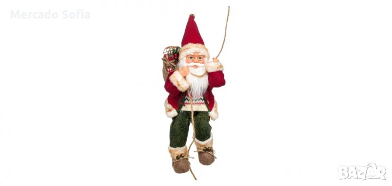 Коледна декоративна фигура, Дядо Коледа с въже, 25см , снимка 1