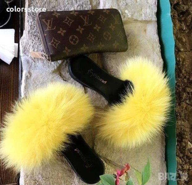 Равни чехли - жълт ЕСТЕСТВЕН пух - 1515, снимка 1