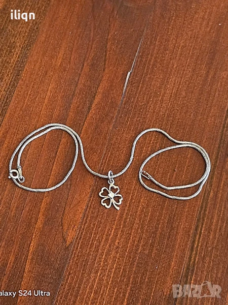 Сребърен синджир с висулка. 40см. Цена 24,99лв. За Севлиево безплатна доставка. , снимка 1