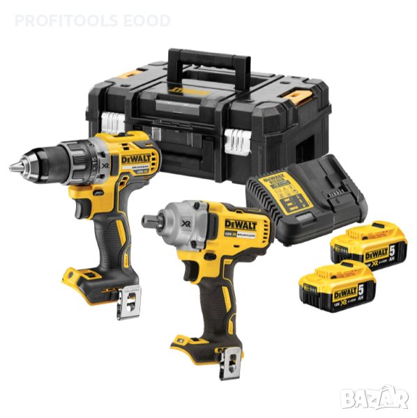 Комплект DeWALT  DCK2077P2T акумулаторни инструменти с 2 батерии и зарядно, снимка 1