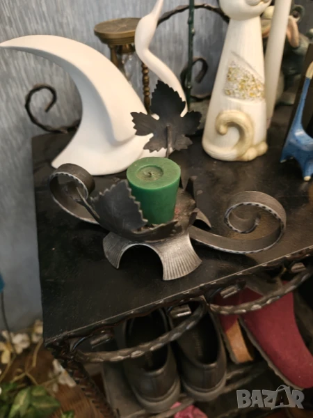Ръчно изработен свещник ковано желязо , снимка 1