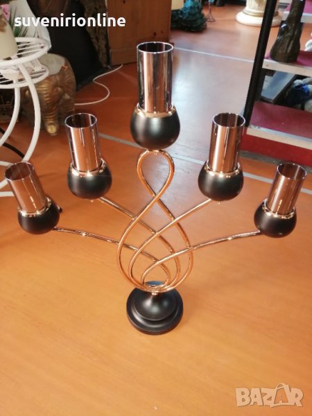 Луксозен метален свещник, снимка 1