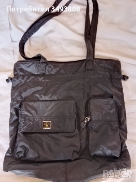 Черна  мъжка чанта с презрамки от шушляк , снимка 1