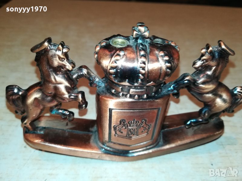 МЕТАЛНА ЗАПАЛКА С КОНЕ-ВНОС ФРАНЦИЯ 0402221247, снимка 1