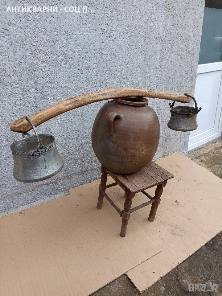 Комплект Соц Стара Ръчно Ковани Малки Медни Менчета С Кобилица. Номер 521., снимка 1