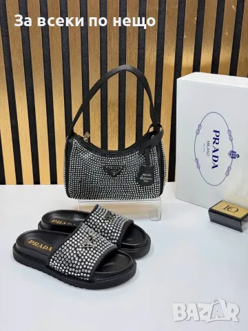 Prada Дамски Чехли С Кристали Прада Код SEM-192, снимка 3 - Чехли - 55770605