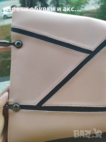 Нова дамска чанта розова чанта кожена чанта , снимка 3 - Чанти - 51526926