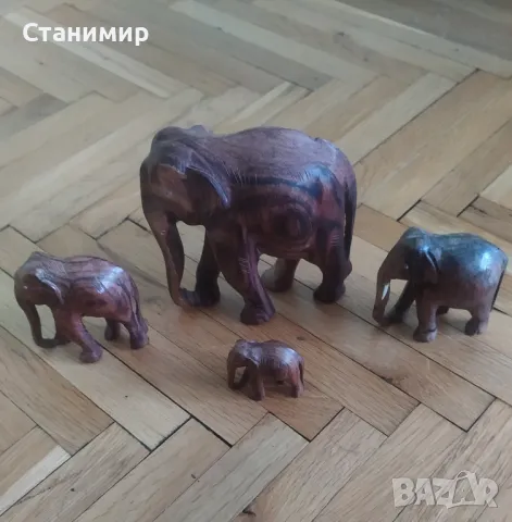 Дървени слончета - 4 бр. , снимка 3 - Декорация за дома - 48368001