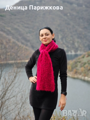 Ръчно плетен шал на една кука модел "Романтик", снимка 7 - Шалове - 52770840