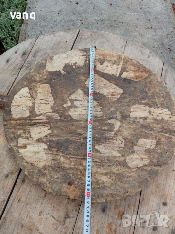 Стара дървена дъска за месене на  хляб,кръг фурнаджийска лопата, снимка 3 - Антикварни и старинни предмети - 36483132