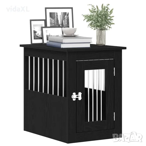 vidaXL Кучешка клетка, черен дъб, 45x62x59 см, инженерно дърво, снимка 4 - За кучета - 56148346