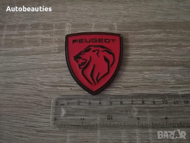 металнa емблема Peugeot червено с черно, снимка 4 - Аксесоари и консумативи - 51211669