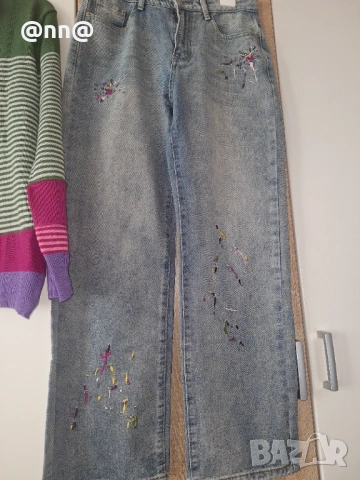 Нова блуза и дънки с бродерия , снимка 5 - Блузи с дълъг ръкав и пуловери - 53823565