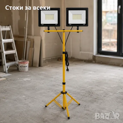 ⚡ LED работна лампа с тринога и два прожектора 100W IP66