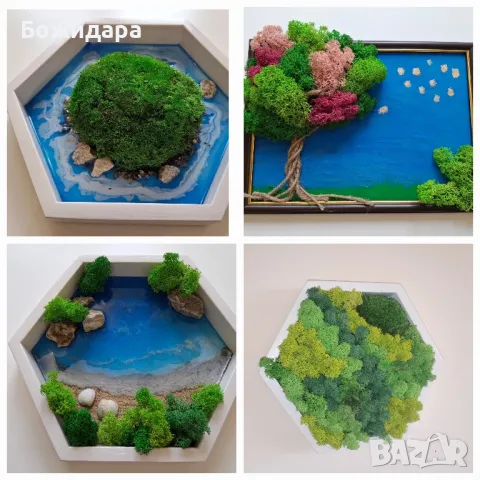 Картини пана със скандинавски мъх и смола