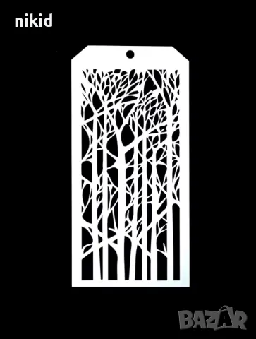 8 вида стенсил дърво текстура дървета шаблон за спрей торта украса декорация Scrapbooking, снимка 2 - Други - 49390241