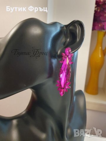 Обеци циклама , снимка 2 - Обеци - 39601665