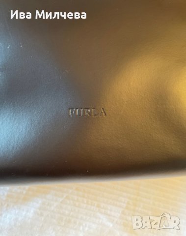 Кафява кожена чанта Furla, снимка 3 - Чанти - 42614595