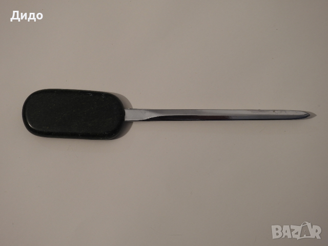 Африкански нож за писма гравиран носорог гранит, снимка 3 - Антикварни и старинни предмети - 36320705