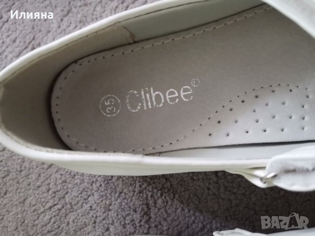 Clibee Бели официални обувки, номер 35 момиче, снимка 4 - Детски обувки - 41568475