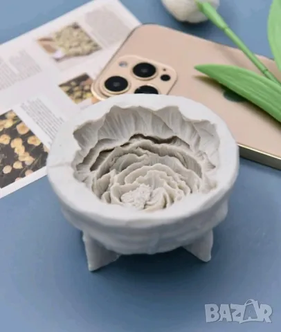 Молд божур голям сив НАМАЛЕН, снимка 4 - Форми - 49050489