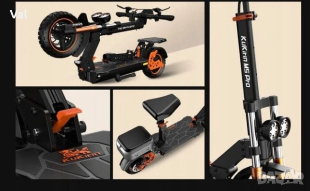 Електрическа тротинетка KuKirin M5 Pro – 1000W, 70 км пробег, 52 км/ч, сгъваема, снимка 7 - Велосипеди - 53664863