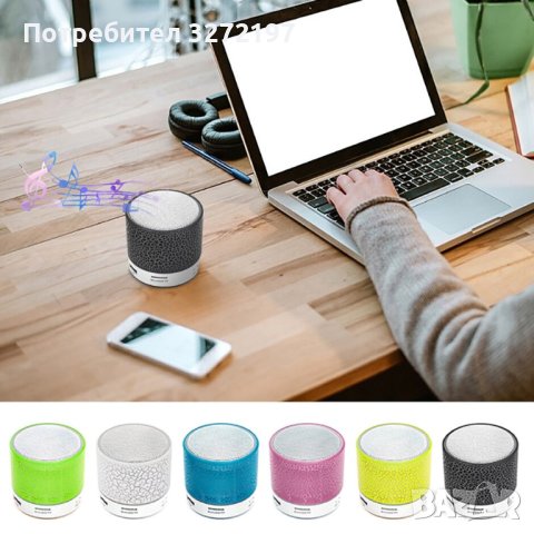 Преносима мини тонколона,Bluetooth 4.1,TF карта,USB вход за флашка,LED светлини, снимка 3 - Bluetooth тонколони - 40936043