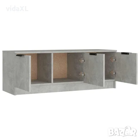 vidaXL ТВ шкаф, бетонно сиво, 102x35x36,5 см, инженерно дърво, снимка 7 - Шкафове - 56147958